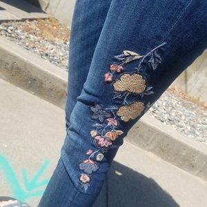 Embroidered Driftwood jeans